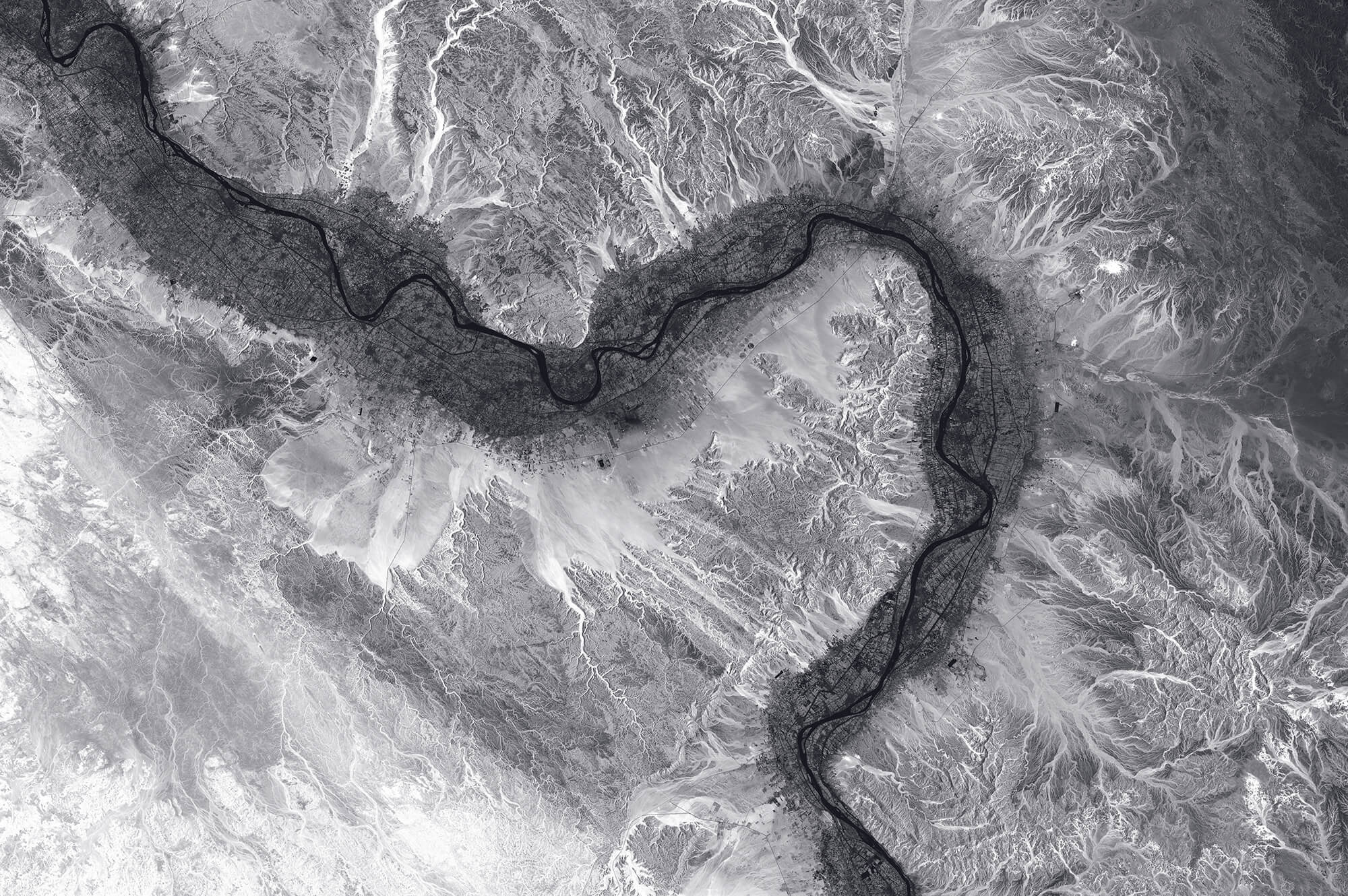 black and white landscape